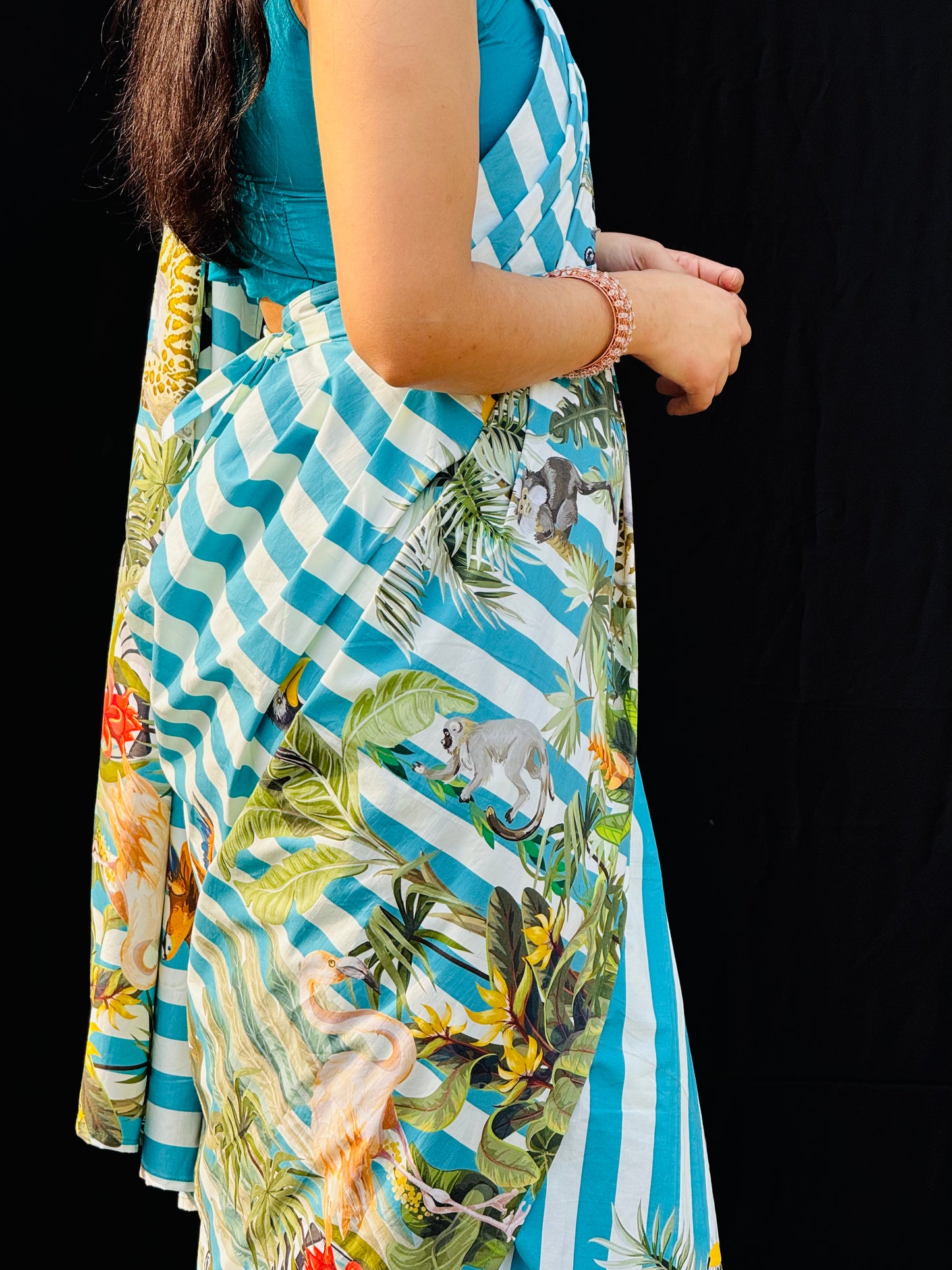 Vivid Eden Ready-to-wear Saree with Blouse