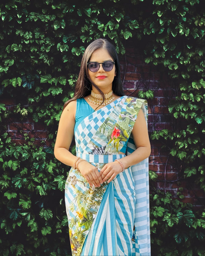 Vivid Eden Ready-to-wear Saree with Blouse