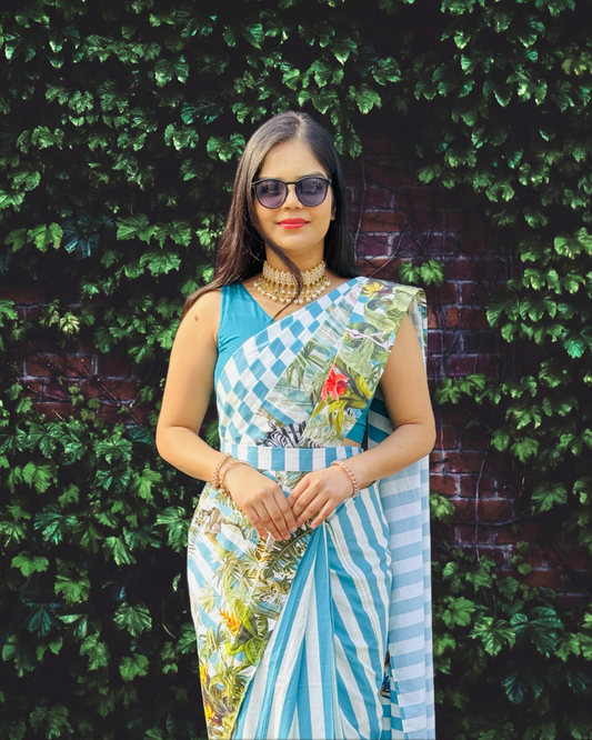 Vivid Eden Ready-to-wear Saree with Blouse