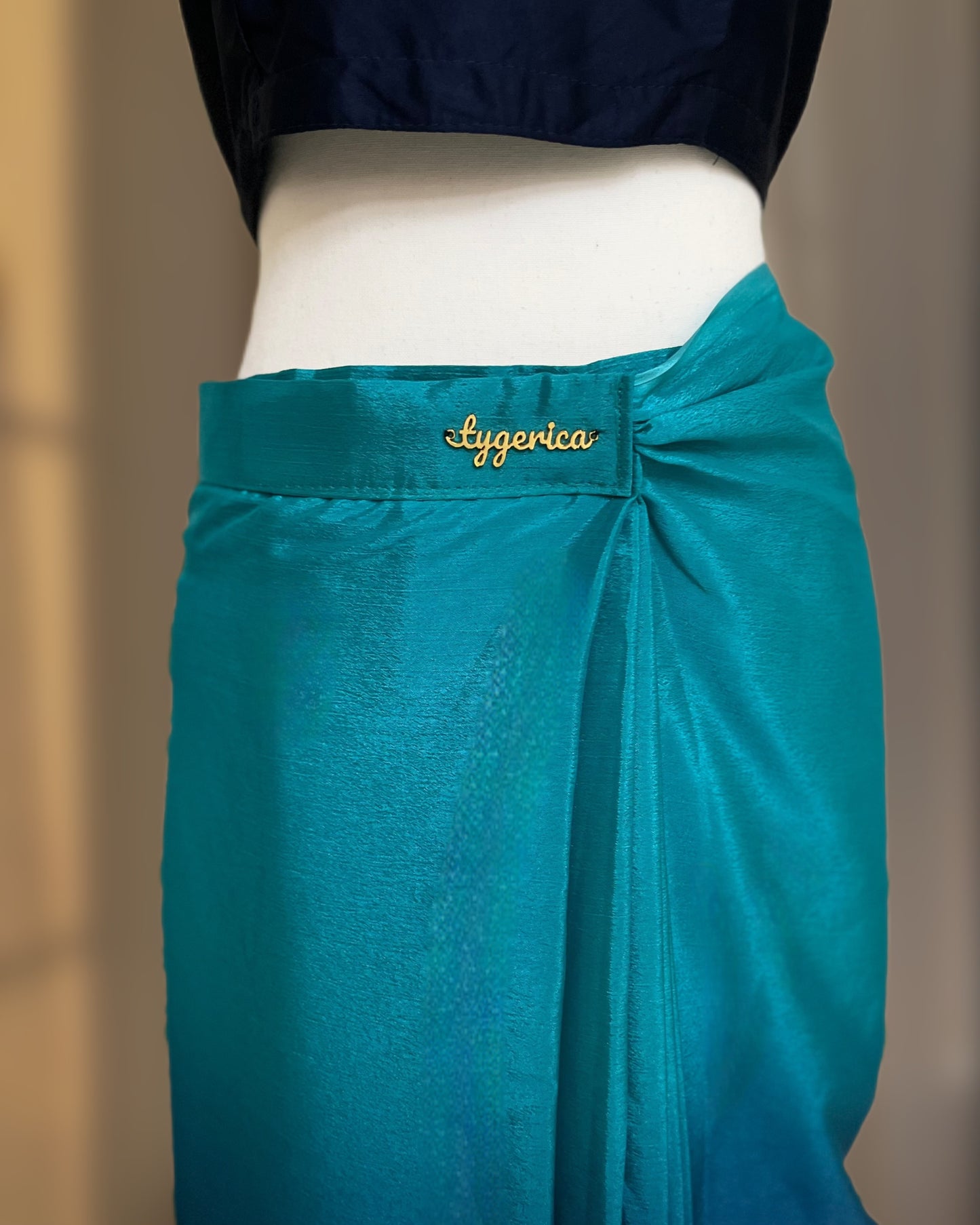 Ombre Blue Ready-to-wear Saree with Blouse