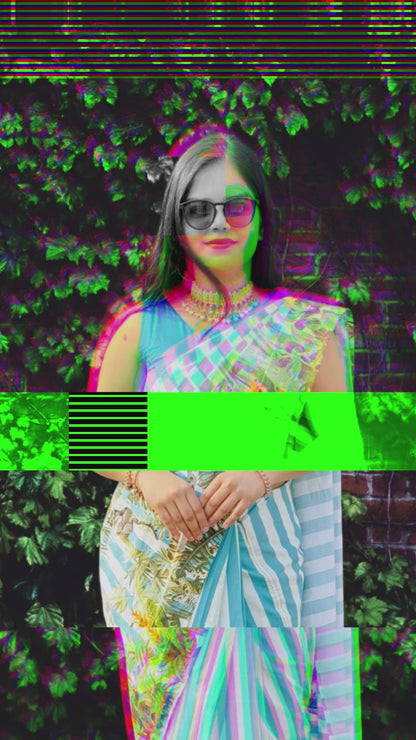 Vivid Eden Ready-to-wear Saree with Blouse